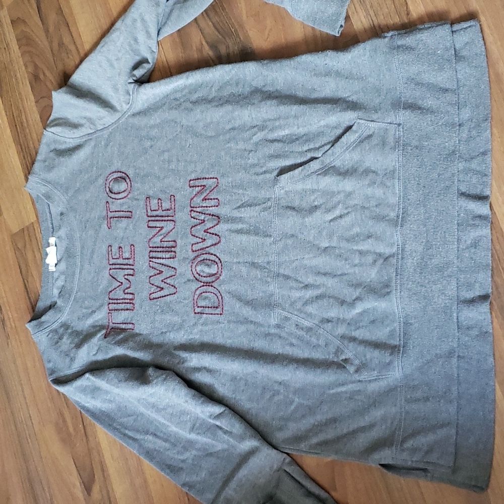 Comfy Time to Wine Down Top-Grey